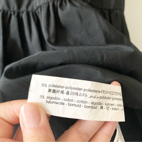Zara Black Tiered Poplin Open Back Mini Dress XS - Picture 4 of 4
